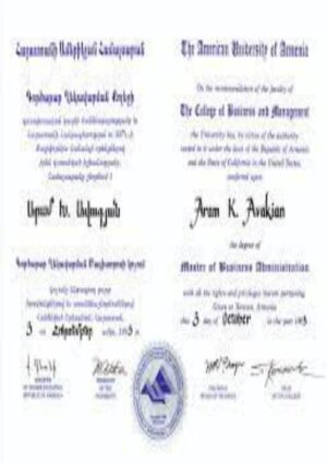 Buy Degree From the American University of Armenia