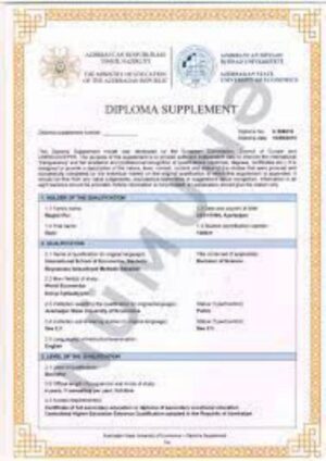 Buy Degree From the Azerbaycan Dövlet Iqtisad Universiteti