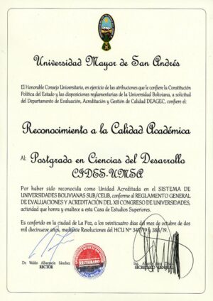 Buy Degree from the Universidad Mayor de San Andrés