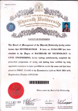 Buy college degree from The Bharath Institute of Higher Education and Research