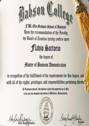 Buy college degree from The Babson College