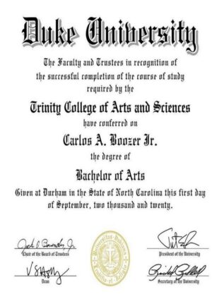 Buy college degree from The Duke University