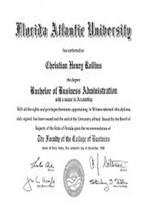 Buy college degree from The Florida Atlantic University