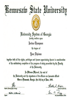 Buy college degree from The Kennesaw State University