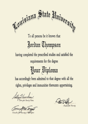 Buy college degree from The Louisiana State University