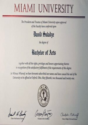 Buy college degree from The Miami University