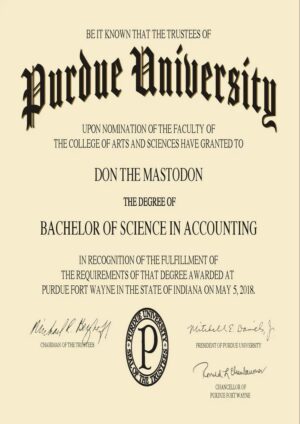 Buy college degree from The Purdue University