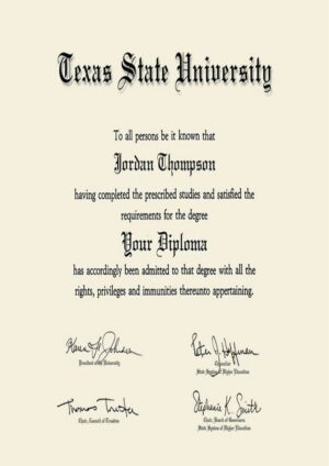 Buy college degree from The Texas State University