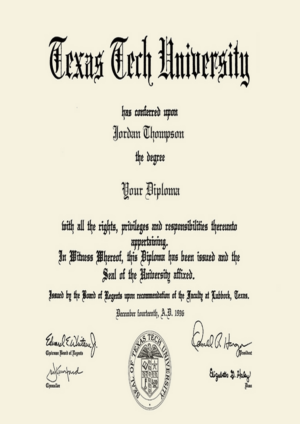 Buy college degree from The Texas Tech University