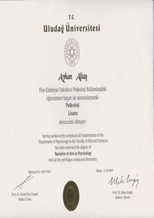Buy college degree from the Uludag Üniversitesi