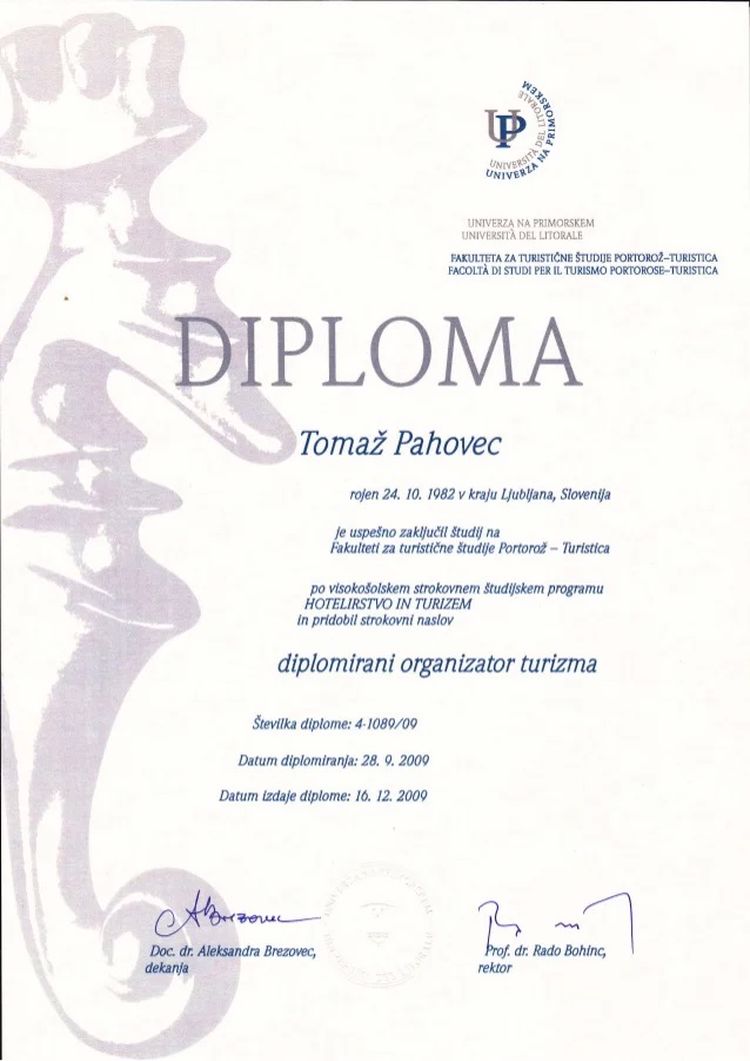 Buy college degree from the Univerza na Primorskem