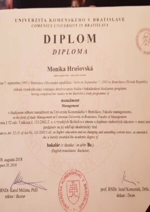 Buy college degree from the Univerzita Komenského v Bratislave