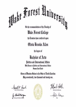 Buy college degree from The Wake Forest University