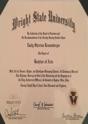 Buy college degree from The Wright State University