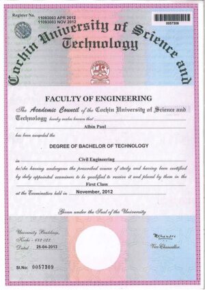 Buy college degree from The Cochin University of Science and Technology