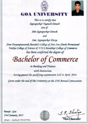 Buy college degree from The Goa University