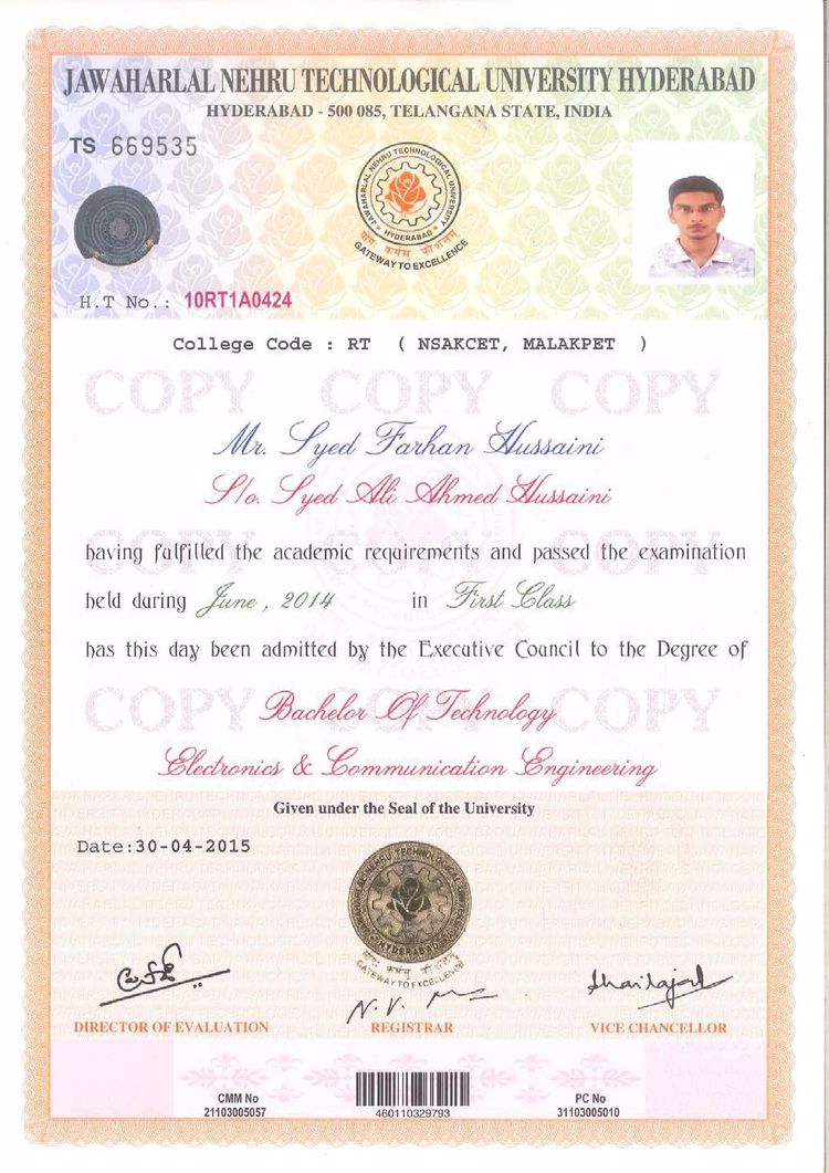 Buy college degree from The Jawaharlal Nehru Technological University, Kakinada