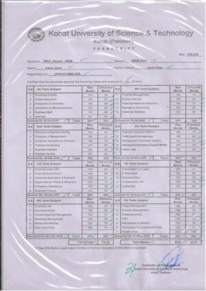 Buy college degree from The Kohat University of Science and Technology