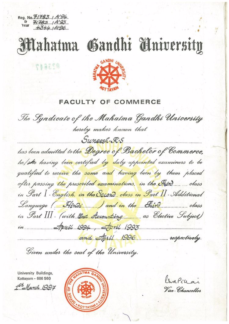 Buy college degree from The Mahatma Gandhi University