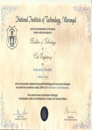 Buy college degree from The National Institute of Technology, Warangal
