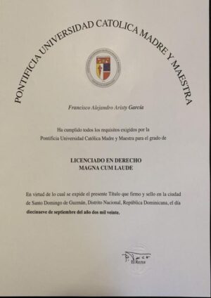 buy degree from the Pontificia Universidad Católica Madre y Maestra